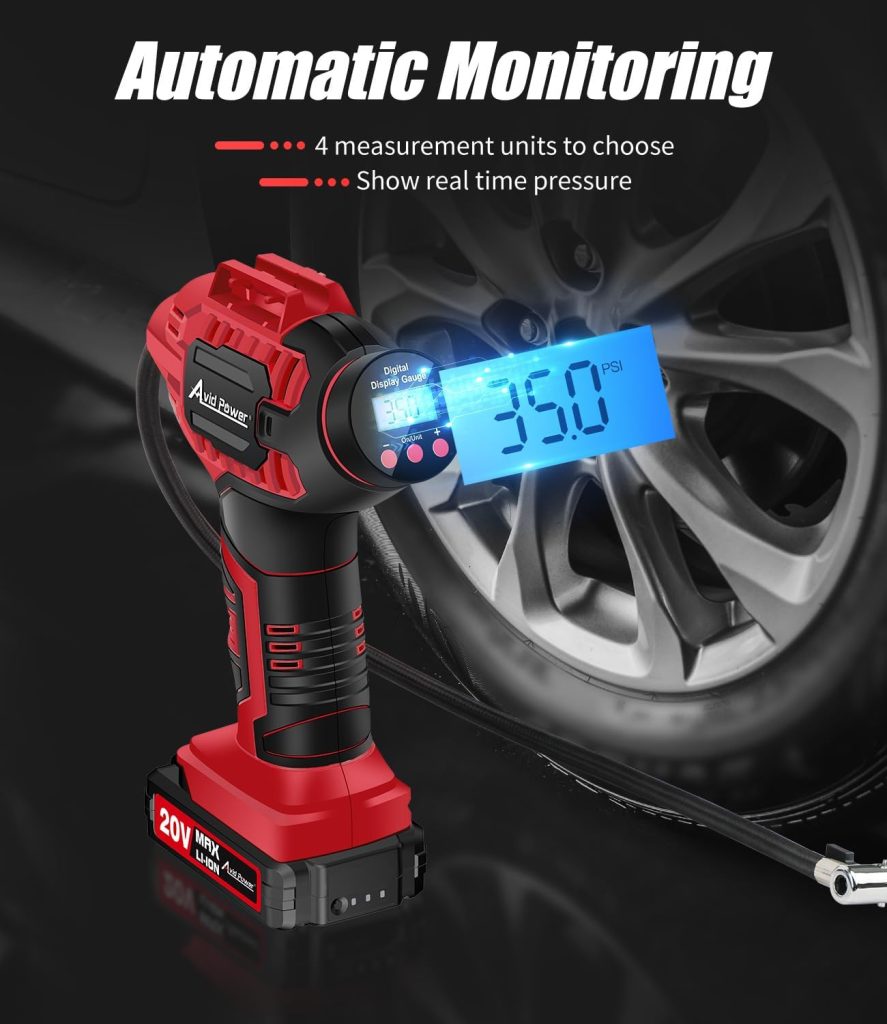 avid power tire inflator display